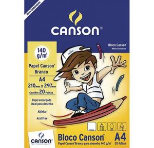 BLOCO DESENHO A4 140GRS 20FLS ESTUDANTE BRANCO CANSON