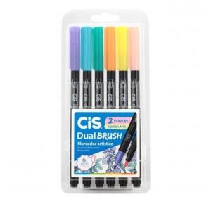 MARCADOR ARTISTICO DUAL BRUSH PASTEL CORES CIS ESTOJO C/ 06 UNDS