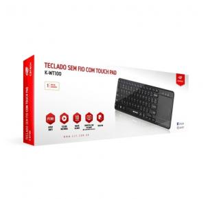 TECLADO E MOUSE TOUCH S/ FIO 2.4 GHZ K-WT100BK C3TECH