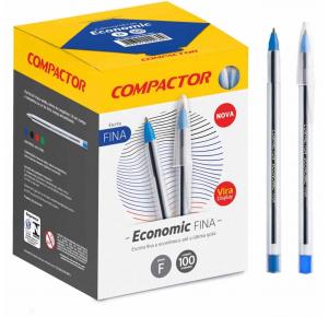 CANETA ESF. ECONOMIC FINA 1.0MM CORES COMPACTOR UND