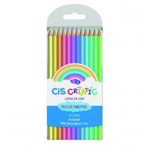 LAPIS DE COR 12 CORES CRIATIC SEXTAVADO TONS PASTEL CIS UND