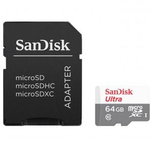 CARTAO DE MEMORIA MICRO SD 64GB ULTRA C/ ADAPTADOR SANDISK UND