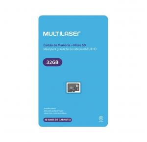 CARTAO DE MEMORIA MICRO SD 32GB CLASSE 10 MC145 MULTILASER UND