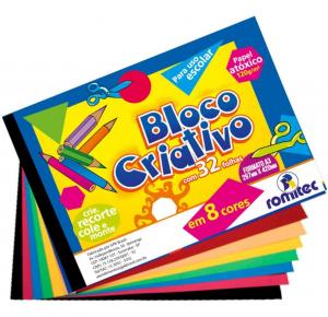 BLOCO CRIATIVO A3 32F 120GR 08 CORES ROMITEC