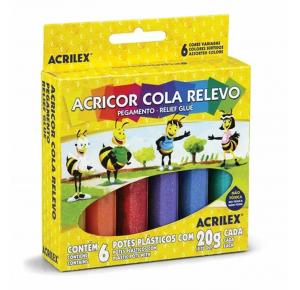 COLA RELEVO ACRICOR 20GRS 02306 ACRILEX CX C/06 UNDS