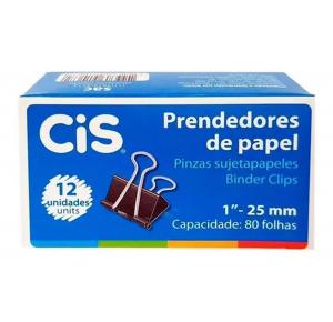 PRENDEDOR DE PAPEL 25MM PRETO CIS UND