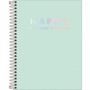 CADERNO 10X1 160FLS CD HAPPY 313157 CORES TILIBRA 