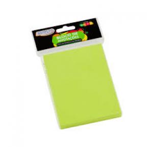 BLOCO ANOTACAO 76MMX102MM C/100FLS VERDE NEON AMARELO BRW 