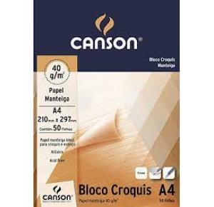 BLOCO DESENHO A4 40GRS 50FLS CROQUIS MANTEIGA 66667046 CANSON